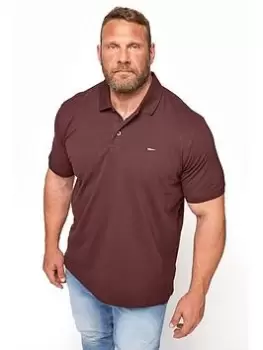 Image of BadRhino Essential Plain Polo Shirt - Burgundy, Size 7-8Xl, Men