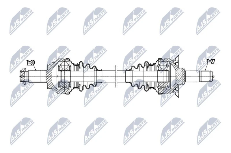 Image of NTY NPW-BM-232 Drive shaft Rear Axle Left Drive Shaft (13)