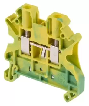 Image of Phoenix Contact Green/Yellow UT 4-PE Earth Modular Terminal Block, 26 10 AWG, 0.14 6mm, ATEX, 690 V