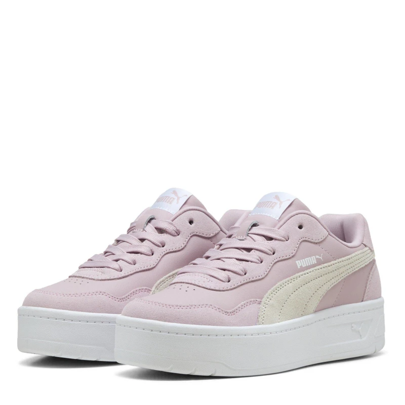Image of Puma Womens Court Lally Skye Low-Top Trainers Rose/White female 3 (35.5)