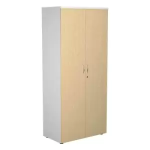 image of 1800 Wooden Cupboard (450MM Deep) White Carcass Maple Doors