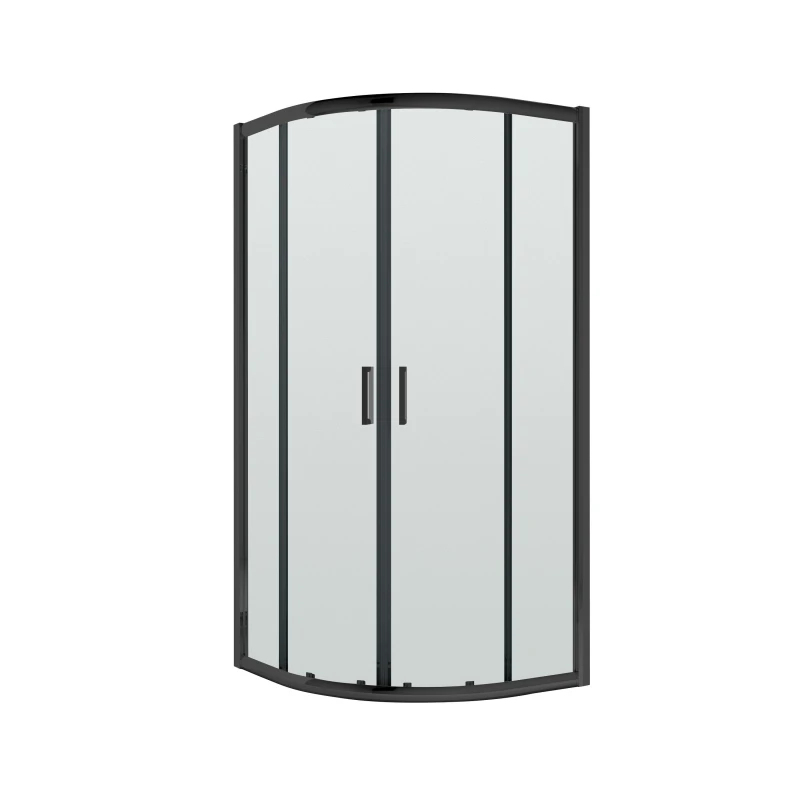 Image of Balterley Quadrant Toughened Safety Glass Shower Enclosure Black 6mm 900mm Black