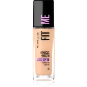 image of Maybelline Fit Me! Liquid Foundation with Brightening and Smoothing Effect Shade 115 Ivory 30ml