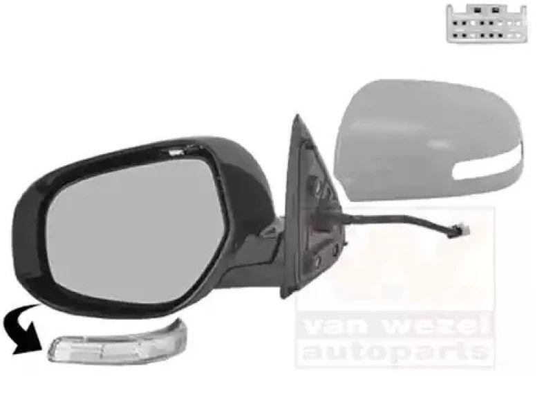 Image of VAN WEZEL 3274807 Wing mirror * HAGUS * Left, Heatable, primed Outside Mirror (50)