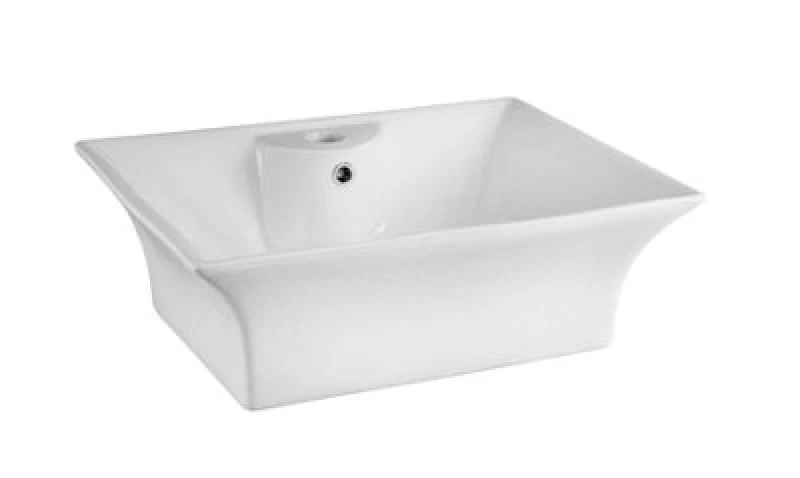 Image of Balterley Rectangular 1 Tap Hole Countertop Vessel without Overflow 496mm White