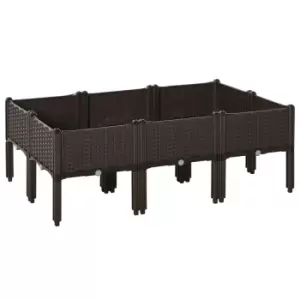 Image of Outsunny 6 Piece Lightweight Raised Flower Bed With Drainage Holes