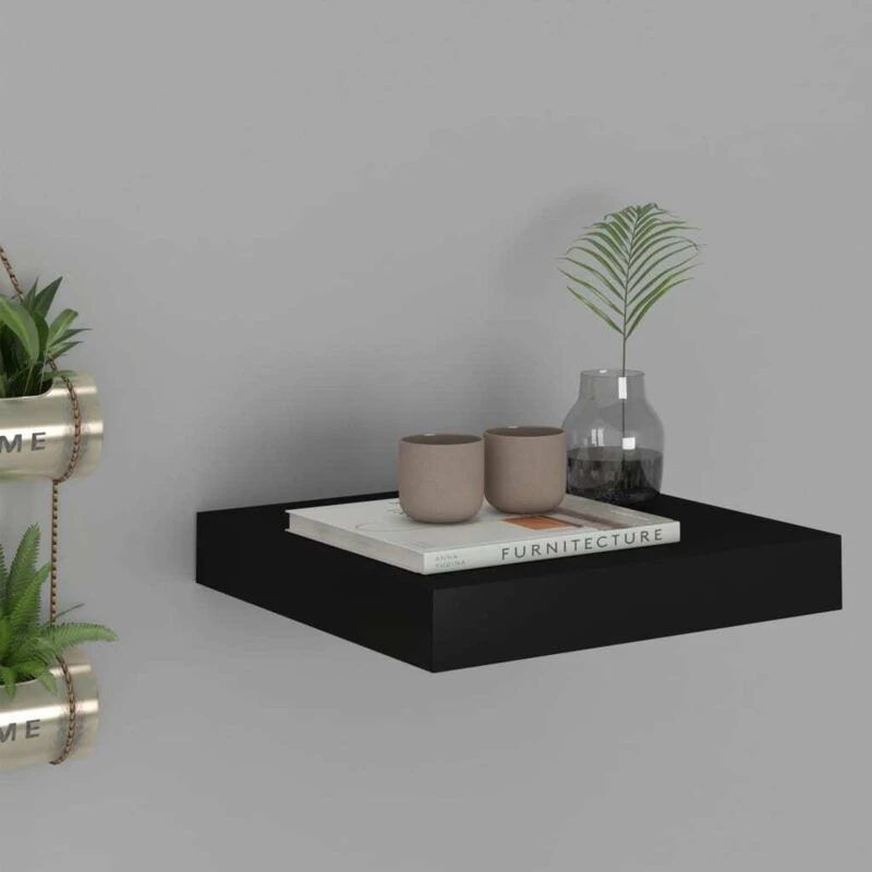 Image of VIDAXL Floating Wall Shelf Black 23x23.5x3.8cm mdf Vidaxl 8720286074541