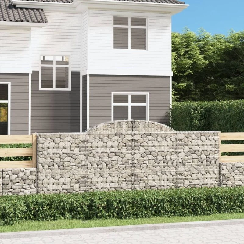 Image of VIDAXL Vidaxl - Arched Gabion Baskets 7 pcs 300x30x120/140cm Galvanised Iron 8720845571276
