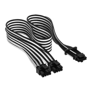 Image of Corsair Premium Black/White Individually Sleeved 16-Pin PCIe 5.0 PSU C