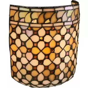 image of Loops - Tiffany Glass Wall Light Cream Geometric Beads Shade Interior Sconce i00254