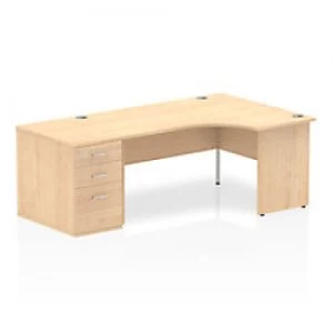 Image of Impulse 1600 Right Hand Panel End Workstation 800 Pedestal Bundle Maple