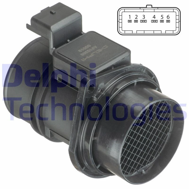 Image of DELPHI Mass air flow sensor DELPHI AF10369-12B1