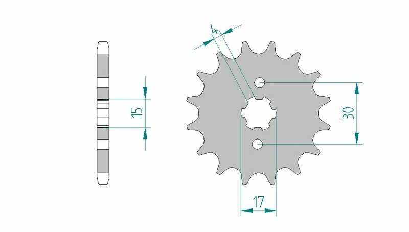 Image of AFAM Steel Standard Front Sprocket 20107 - 428