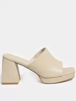 Image of Yours Wide Fit Chunky Platform Mule Off White, Size Eee, Women