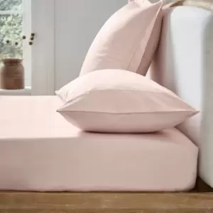 Image of Ted Baker 250 Thread Count Plain Dye Kingsize Fitted Sheet, Soft Pink