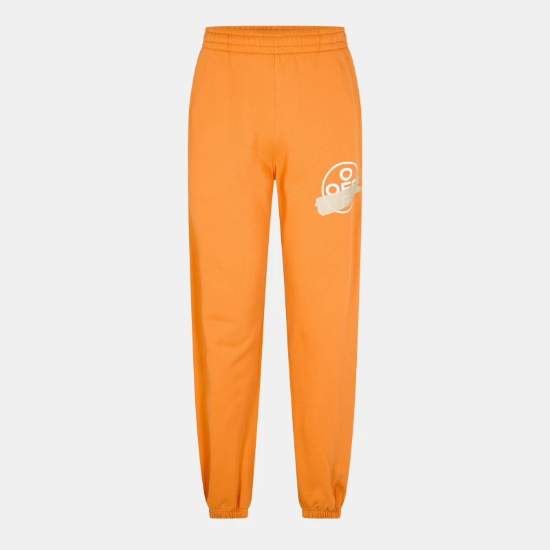 Image of Off White Mens Autumn Winter Fleece Sweatpants, Closed Hem Trousers Blue male XS