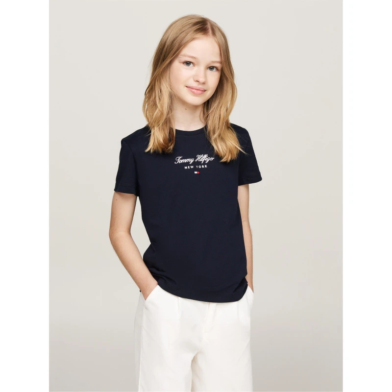 Image of Tommy Hilfiger NYC Foil Short Sleeve T-Shirt Juniors Regular Fit T-Shirts 4Y Blue 59885318135