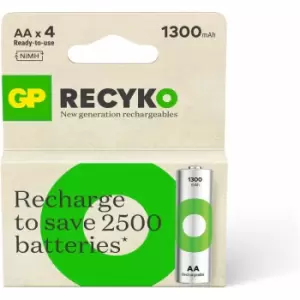 Image of RHC132E036 Recyko NiMH 1300mAh aa 4's ecv paper box - GP