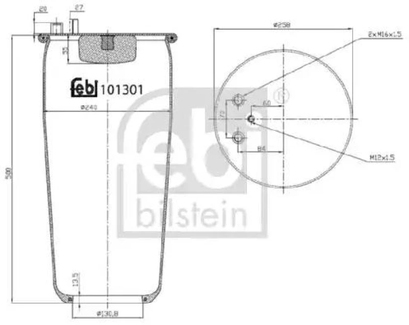 Image of FEBI BILSTEIN 101301 Boot, air suspension Rear Axle Boot,air suspension (324)