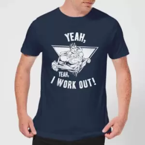 Image of DC Comics Superman I Work Out T-Shirt - Navy - L