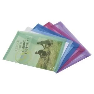 Image of Rapesco Eco Popper Wallet A4 Plus Assorted Pack of 5 1039
