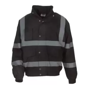 Image of Yoko Mens Hi-Vis Bomber Jacket (Pack of 2) (S) (Black)
