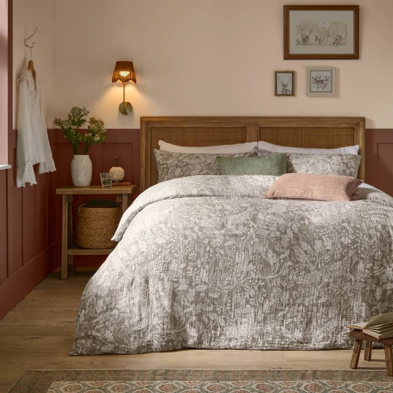 Image of Voyage Maison Cademuir Reversible 100% Cotton Duvet Cover Set in Medium Beige Size: Single Medium Beige Unisex Single