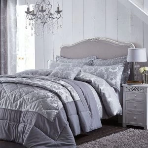 Image of Catherine Lansfield Damask Jacquard Bed Set -Super King