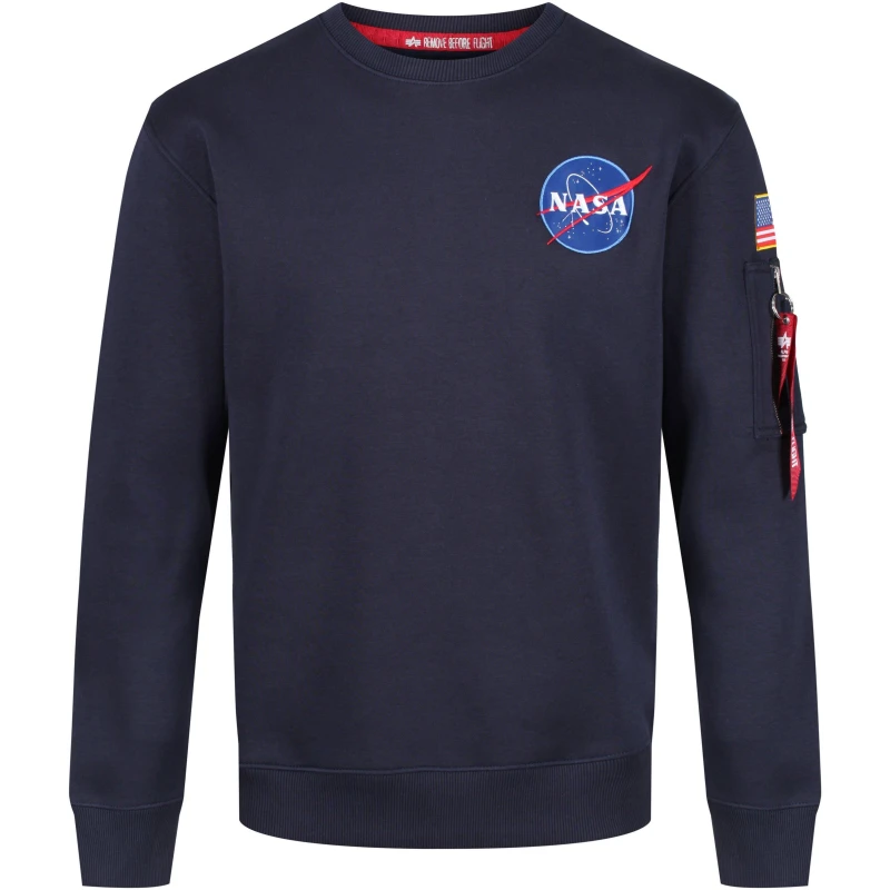 Image of Alpha Industries Space Shuttle Sweater Rep Blue male 2XL