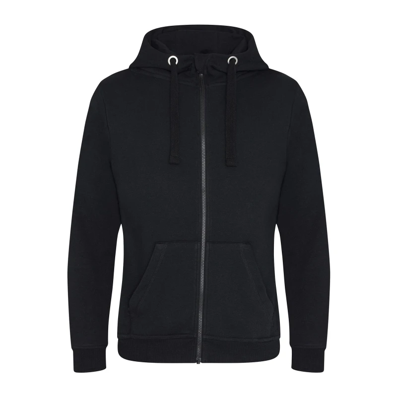 Image of AWDis AWDis Men Just Hoods Graduate Heavyweight Full Zip Hoodie in Black Size: X-Small Black XS Male 5057819205336