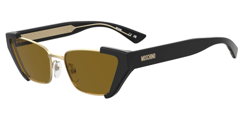 Image of Moschino Shallow Cat Eye Metal Frame With Chunky Overlays- Black WW37O Female