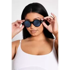 image of I Saw It First Black Circle Lens Sunglasses - Black