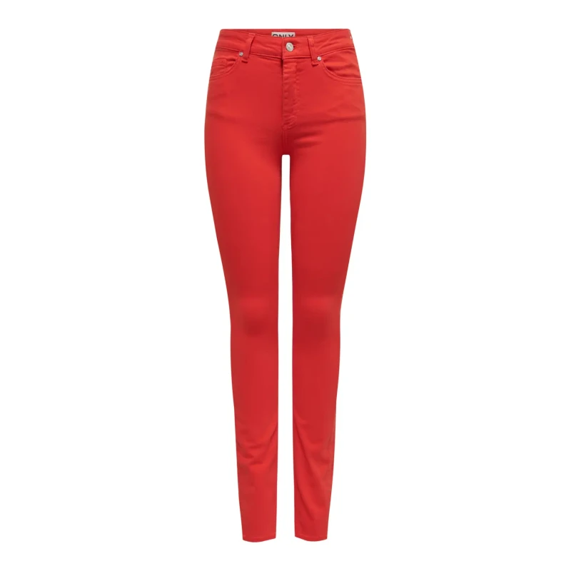 Image of Only Womens Trousers Only Onlyblush Mid Skinny Col Rouge Female S