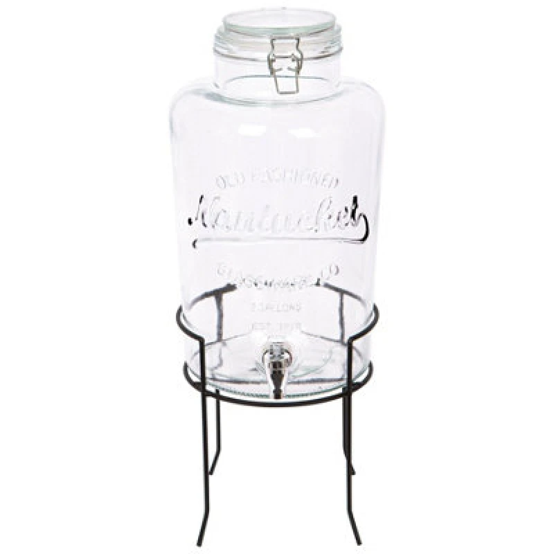 Image of Rink Drink Glass Drinks Dispenser With Tap & Black Stand - 8.7L