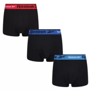 Image of Reebok 3 Pack Logo Trunks Mens - Black