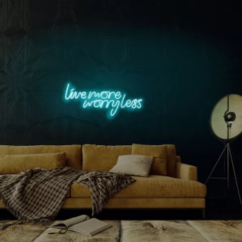 image of Live More Worry Less - Blue Blue Wall Lamp