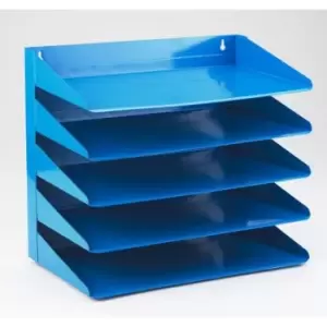 Avery Letter Rack 5-Tier Steel W380xD230xH335mm Blue Ref 605SBlue