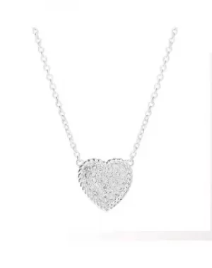 image of Simply Silver Pave Rope Heart Pendant