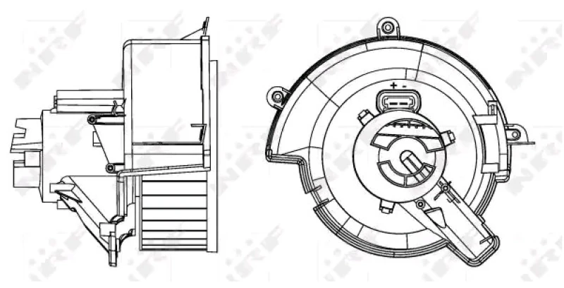 Image of NRF 34160 Blower Motor for right-hand drive vehicles, without integrated regulator Interior Blower (2669)