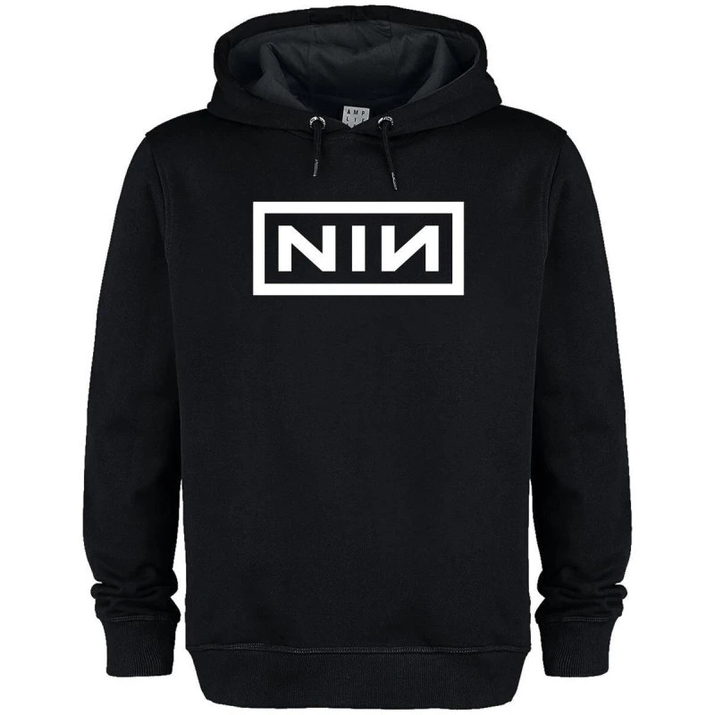 Image of Amplified Amplified Men NIN Logo Hoodie in Black Size: X-Small Black XS Male 5063703843218