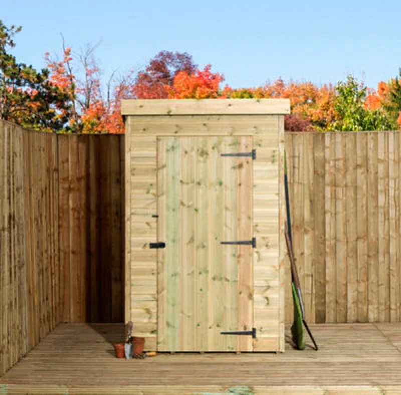 Image of Empire Sheds Empire 1000 Pent 4X3 Pressure Treated Tongue And Groove Wooden Garden Shedsingle Door (4' X 3' / 4ft X 3ft) (4X3)