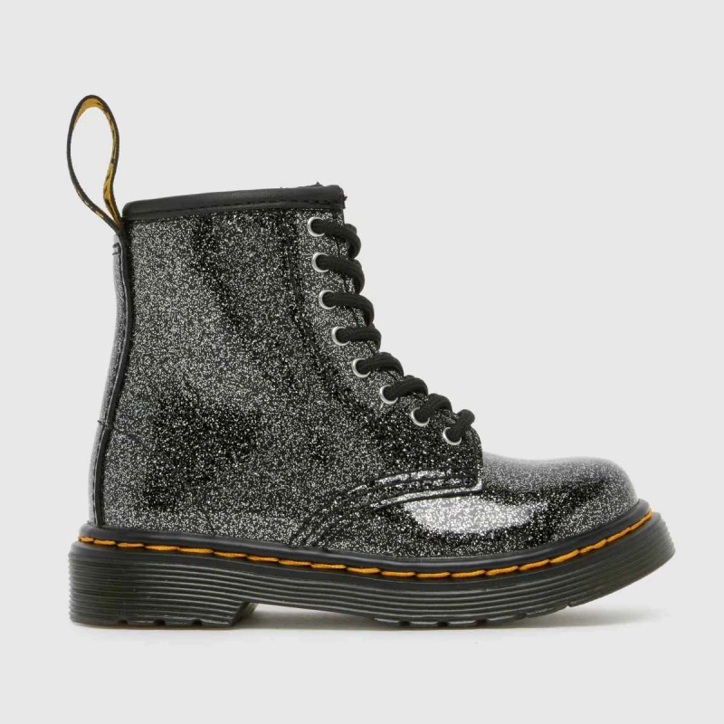 Image of Dr. Martens Black & Silver 1460 Glitter Girls Toddler Boots Black & Silver UK 6 (EU 23)