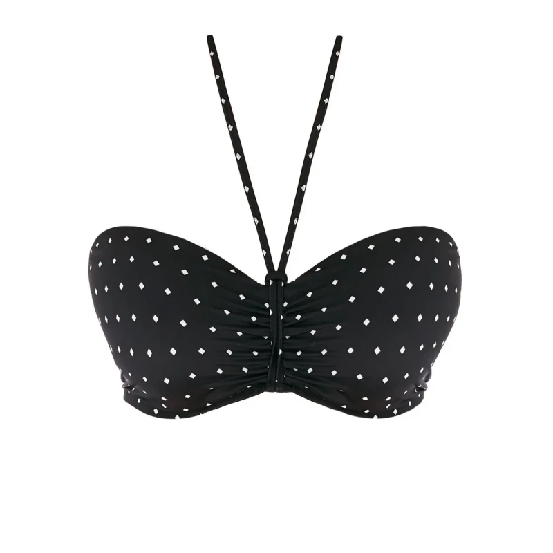 Image of Freya Womens Jewel Cove Bandeau Bikini Top in Black Size: 30D Black Female 30D