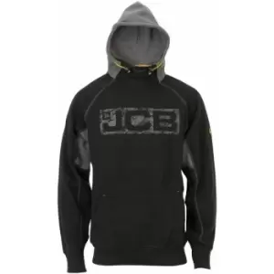 Image of JCB Horton Hoodie Black/Grey Work Hooded Jumper - XX-Large