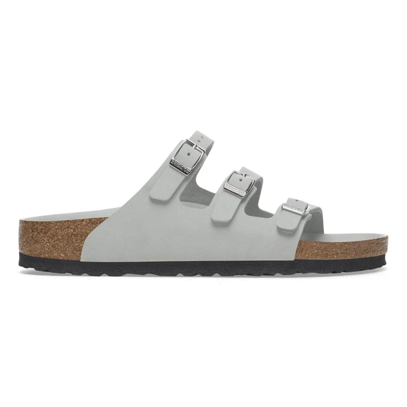 Image of Birkenstock Sandals Birkenstock Florida Fresh Nubuk Gris Unisex 36 Etroit