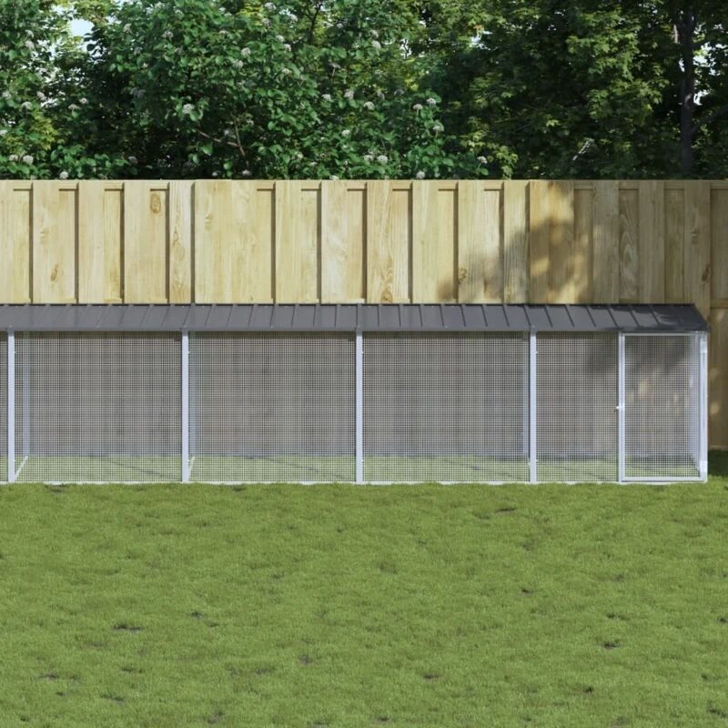 Image of VIDAXL Chicken Cage with Roof Anthracite 803x98x90cm Galvanised Steel Vidaxl 8720845916671