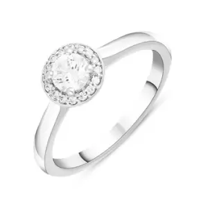 image of Platinum 0.37ct Diamond Pave Cluster Ring