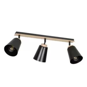 image of Atlas Black Ceiling Spotlight Bar 3x E27