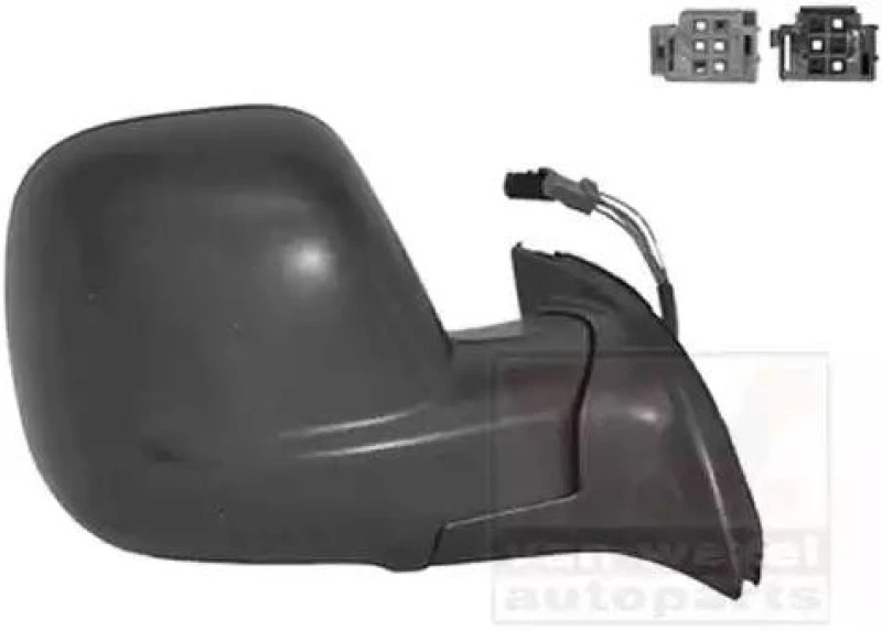 Image of VAN WEZEL 0906808 Wing mirror * HAGUS * Right, black, with temperature sensor, Rough Outside Mirror (50)