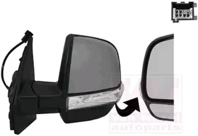 Image of VAN WEZEL 1638817 Wing mirror * HAGUS * Left, with wide angle mirror, primed Outside Mirror (50)